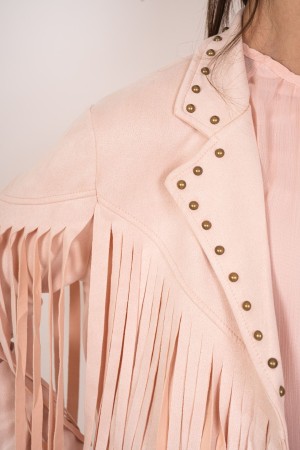 chaqueta de Texas en Eco-Showed con Fringes y Studs Texas Chaqueta en Ecocamoscusio con Fringes y Studs Texas Chaqueta en Ecocam