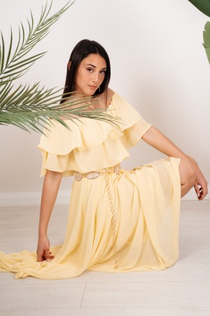 ludovica Dress with Boat Neckline and Ruches Ludovica Dress with Boat Neckline and Ruches Ludovica Dress with Boat Neckline and 
