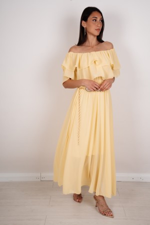 robe de Ludovica avec encolure de bateau et robe Ruches Ludovica avec encolure de bateau et robe de Ludovica de bateau avec enco