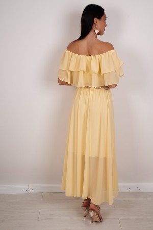 ludovica Dress with Boat Neckline and Ruches Ludovica Dress with Boat Neckline and Ruches Ludovica Dress with Boat Neckline and 