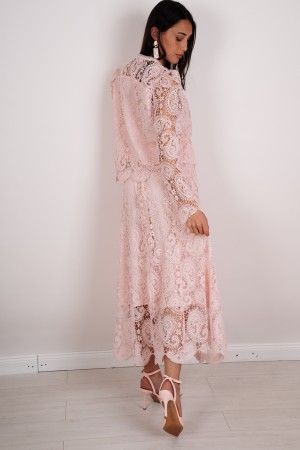 coordinated Summer Shirt and lace skirt with rhinestone inserts and coordinated pearls Summer shirt and lace skirt with insert .