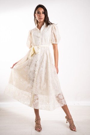 penelope dress in lace with balloon sleeve Penelope dress lace with balloon sleeve Penelope dress in lace with ...