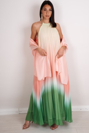 tropical Pleated Dress Shaded Tropical Dress Pleated Shaded Tropical Dress Pleated Gradient