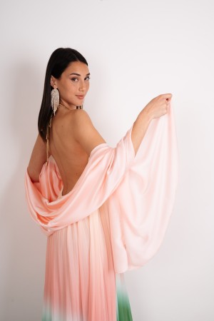 tropisches plissiertes Kleid schattiertes tropisches Kleid gefaltete beschattete tropische Kleid gefaltete Gradient