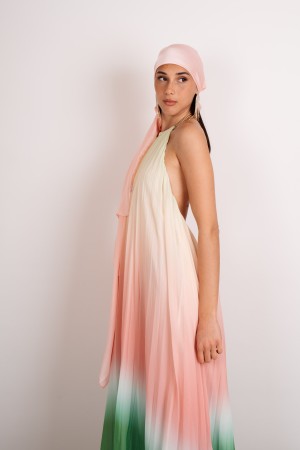 vestido tropical plisado sombreado vestido tropical plisado vestido tropical tropical degradado plisado