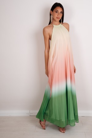 tropical Pleated Dress Shaded Tropical Dress Pleated Shaded Tropical Dress Pleated Gradient