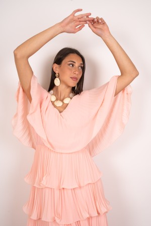 vestido de San Valentín plisado con flotes vestido de San Valentín plisado con hechiceras vestido de San Valentín plisado con fl