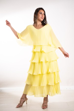 robe Valentine Plissée avec des Flouces Robe Saint Valentin plissée avec des Flouces Robe Valentine Plissionnée avec des Flaçons