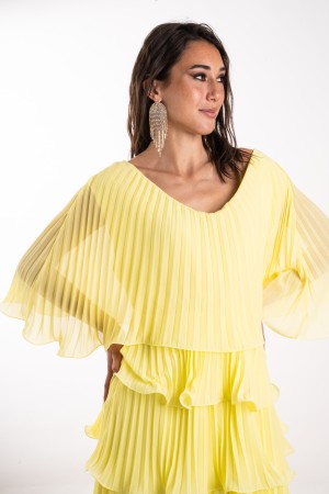 robe Valentine Plissée avec des Flouces Robe Saint Valentin plissée avec des Flouces Robe Valentine Plissionnée avec des Flaçons