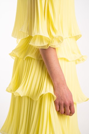 vestido de San Valentín plisado con flotes vestido de San Valentín plisado con hechiceras vestido de San Valentín plisado con fl