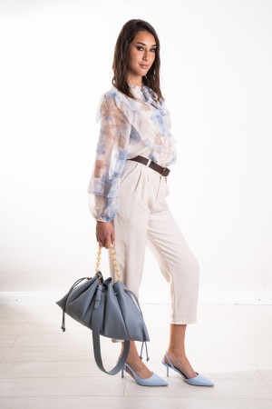 blusa orchidea fantasia con ruches  blusa orchidea fantasia con ruches  blusa orchidea fantasia con ruches