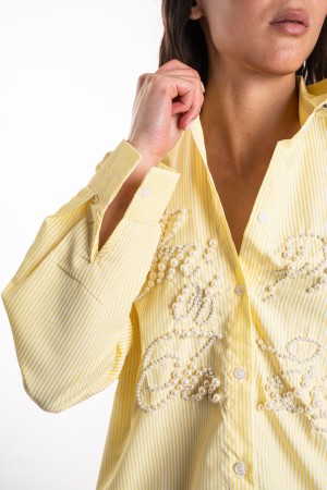 chemise rayée d'été avec perles 