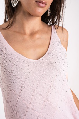 mAIA TADING TOP con la tapa sin mangas de Rhinestone Maia con la tapa sin mangas de Rhinestone Maia con Rhinestones