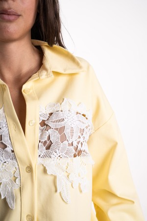 coordinated Sunflower Shirt and Trousers with Lace Inserts Coordinated Sunflower Shirt and Trousers With Lace Inserts C ...
