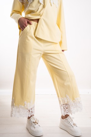 coordinated Sunflower Shirt and Trousers with Lace Inserts Coordinated Sunflower Shirt and Trousers With Lace Inserts C ...