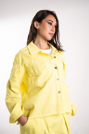 veste Venise en denim avec veste de venise de broderie en denim avec une veste de broderie Venise en denim avec broderie