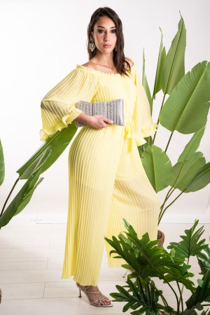 pleated Geneva Suit with Ruches Pleated Geneva Tuta with Ruches Pleated Geneva Suit With Ruches