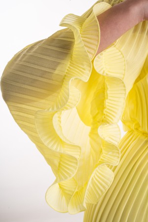 pleated Geneva Suit with Ruches Pleated Geneva Tuta with Ruches Pleated Geneva Suit With Ruches