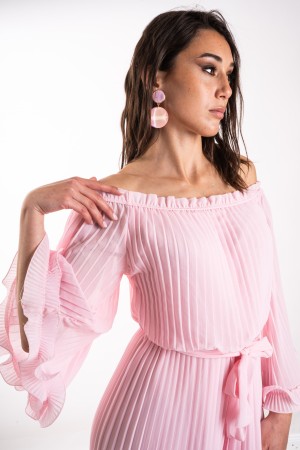 pleated Geneva Suit with Ruches Pleated Geneva Tuta with Ruches Pleated Geneva Suit With Ruches