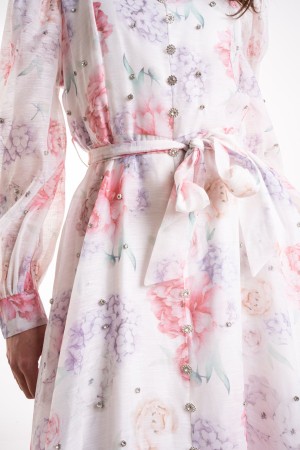 vestido de luz ligera con rhinestone Vestido de luz ligera con rhinestone Light Vestido Fiorato con Rhinestones