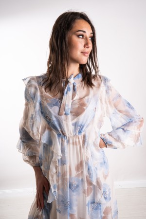 robe de printemps imaginaire avec Ruches Fantasy Spring Robe à volants Robe fantaisie printemps avec volants