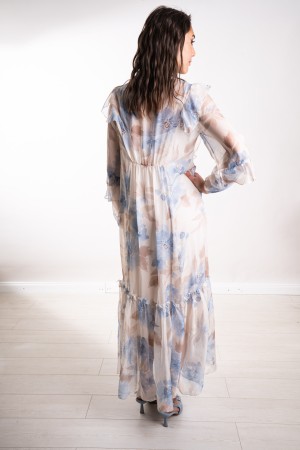 robe de printemps imaginaire avec Ruches Fantasy Spring Robe à volants Robe fantaisie printemps avec volants