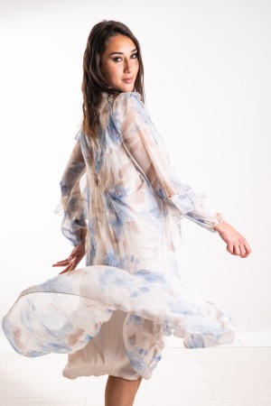 robe de printemps imaginaire avec Ruches Fantasy Spring Robe à volants Robe fantaisie printemps avec volants