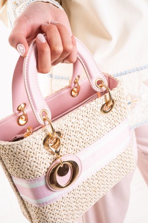 Chantal Sac à main avec paille Insère un sac à main Chantal avec des insertions de paille sac à main chantal avec des inserts de