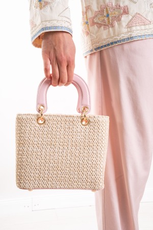 Chantal Sac à main avec paille Insère un sac à main Chantal avec des insertions de paille sac à main chantal avec des inserts de