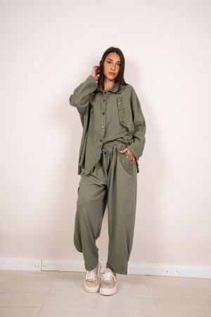 chemise en jean Tiziana avec strass 