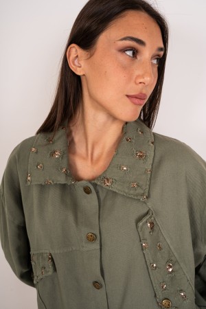 tiziana denim shirt with rhinestones 