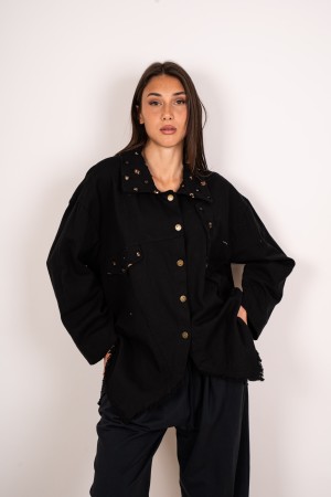 chemise en jean Tiziana avec strass 