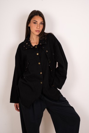 camicia tiziana in denim con strass  camicia tiziana in denim con strass  camicia tiziana in denim con strass