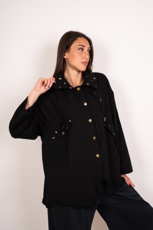 tiziana denim shirt with rhinestones 