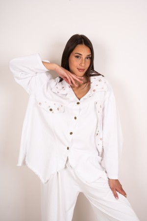 camicia tiziana in denim con strass  camicia tiziana in denim con strass  camicia tiziana in denim con strass