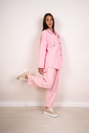 tiziana denim shirt with rhinestones 