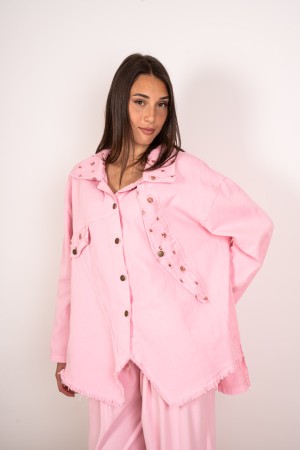 tiziana denim shirt with rhinestones 