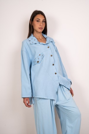 chemise en jean Tiziana avec strass 