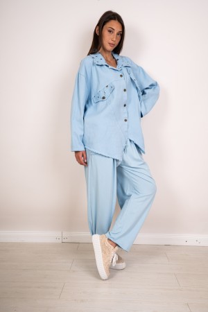 tiziana denim shirt with rhinestones 