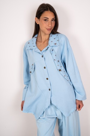 chemise en jean Tiziana avec strass 