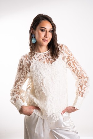 coordinated Berlin Lace Blouse and Satin Trousers Coordinated Berlin Lace Blouse and Satin Trousers Coordinated Berl ...