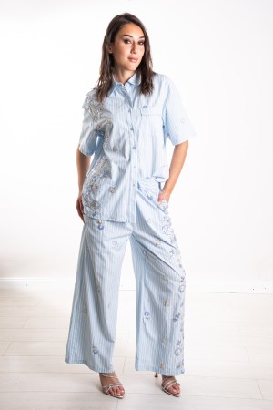 chemise et pantalons coordonnés CORFU avec des perles coordonnées CORFU chemise et pantalon précipitée avec des perles coordonné