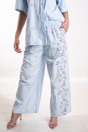 coordinato corfu camicia e pantalone rigati con perline  coordinato corfu camicia e pantalone rigati con perline  coordinato ...