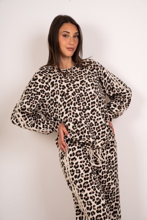 koordinierte Giulia-Maglien und Animalierhosen mit seitlichen Bands mit Seitenbändern, koordinierten Giulia-Strick- und Tierhose