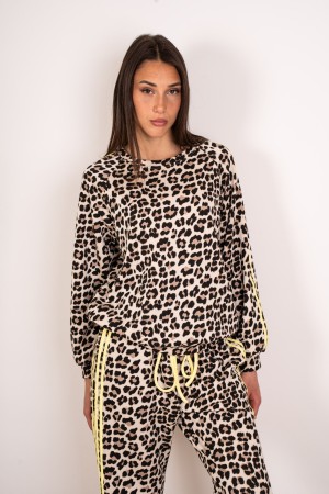 coordinado Giulia Maglia y Pantalones Analieres con bandas laterales Coordinó a Giulia Pantalones de punto y pantalones de anima