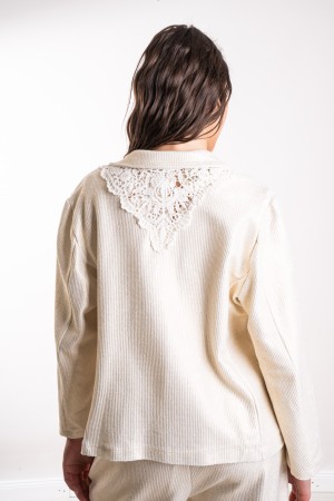 gold ribbed Madrid jacket with lace Madrid jacket with ribbed gold with lace Madrid jacket with ribbed gold with lace