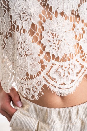 pearl Pearl Jersey avec perle de perle de perles de perles de dentelle en dentelle ronde perle perle perle en perle en dentelle 