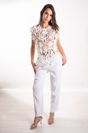 jersey ajusté Zoe avec des perles et des perles de strass zoe tricot avec des perles et des perles de strass zoe avec des perles