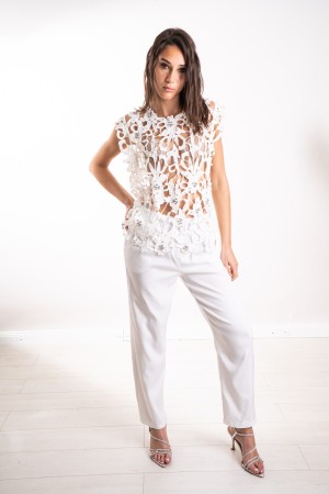 maglia zoe traforata con perle e strass  maglia zoe traforata con perle e strass  maglia zoe traforata con perle e strass