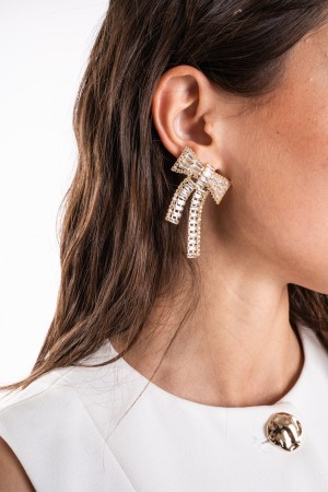 Orecchino Fiocco con strass Orecchino Fiocco con strass Orecchino Fiocco con strass